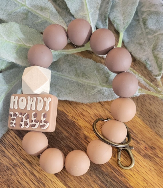 Bangle Key Ring | Bracelet Key Chain | Wristlet Keychain | Silicone Bangle Key Ring | Country Western | Howdy Yall | Keychain Gift