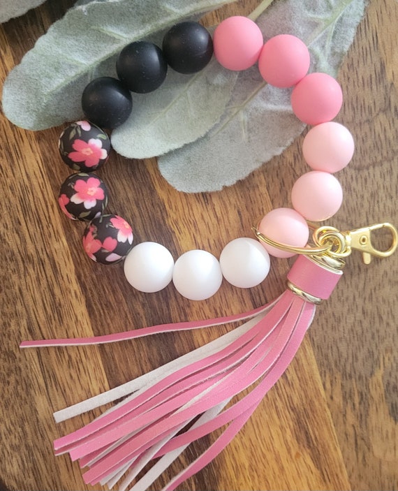 Bangle Key Ring | Bracelet Key Chain | Wristlet Keychain | Silicone Bangle Key Ring | Flower | Keychain Gift