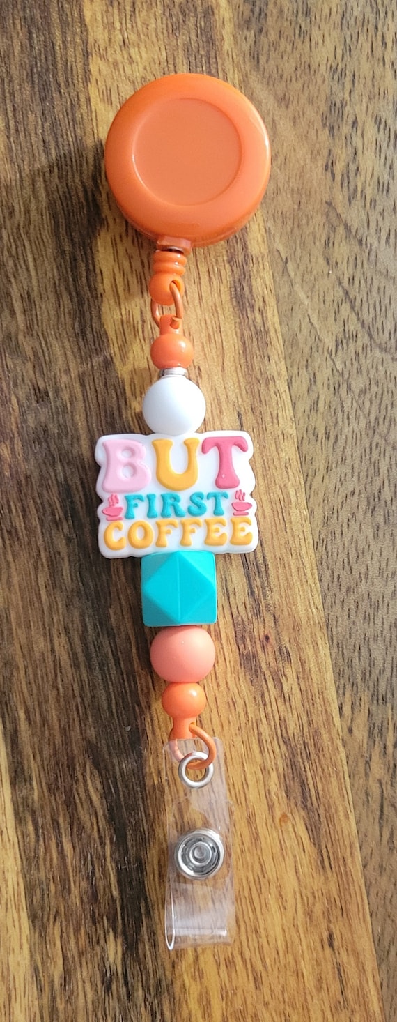 Badge Reel | Nurse Badge Reel | Badge Holder/ID Holder | "But First Coffee"  | Nurse Gift