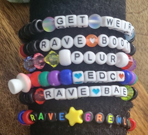 KANDI | Rave | Bracelet | Bulk | Cute | 6 Total RAVE BAE Bracelets