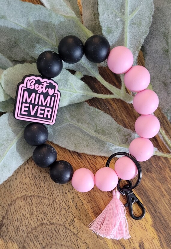 Bangle Key Ring | Bracelet Key Chain | Wristlet Keychain | Silicone Bangle Key Ring | "Best Mimi" | Name Bracelet/Wristlet
