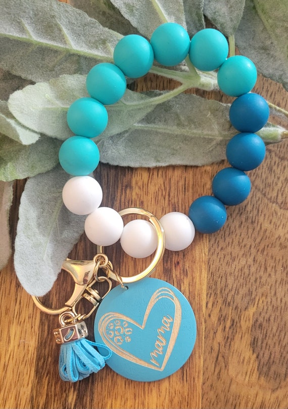 Bangle Key Ring | Bracelet Key Chain | Wristlet Keychain | Silicone Bangle Key Ring | "Mama" | Name Bracelet/Wristlet | Mothers Day Gift