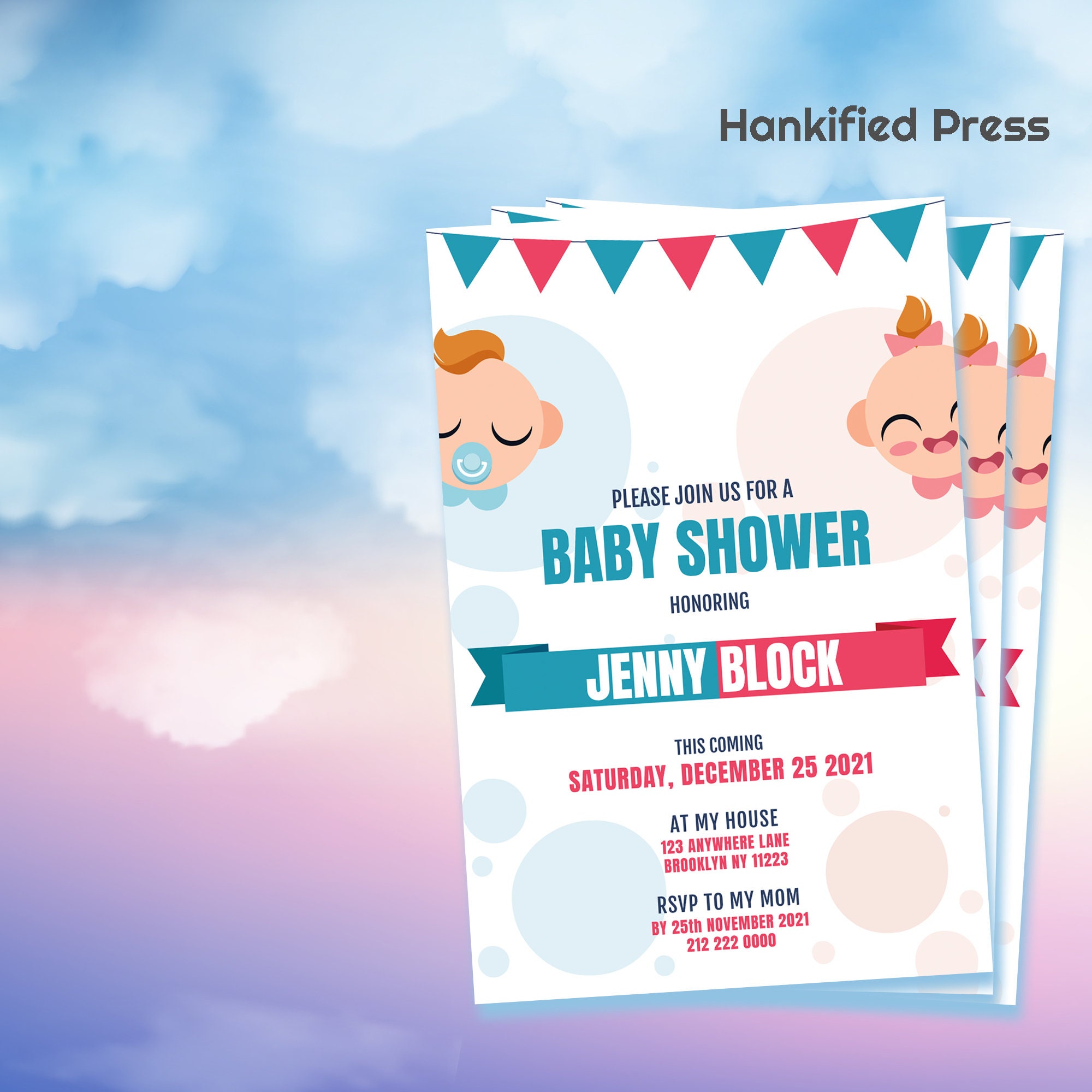 Inkdotpot Pack Of 30 Baby Shower Invites, BBQ Party Invitations, Fill In  Blank Invitations With Envelopes 5 x 7 inches
