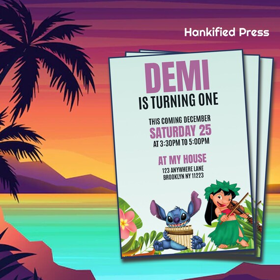 Hawaiian Kids Birthday Invitation Card 5x7 Editable PDF - Etsy