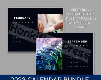 Tech Themed 2023 Calendar | Printable Calendar | 2023 Monthly Planner