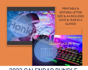 Gaming Themed 2023 Calendar | Printable Calendar | 2023 Monthly Planner