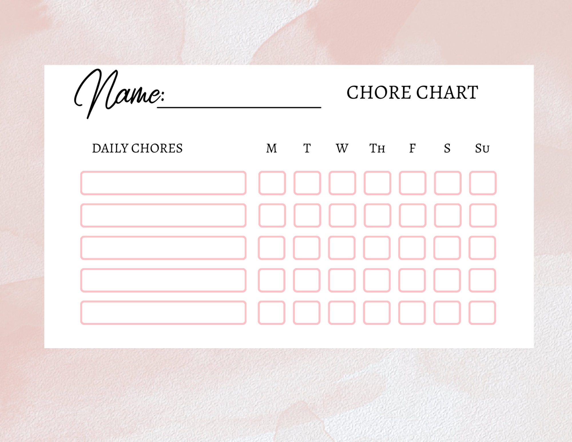 Weekly Chore Chart Printable, Family Chore Chart Printable ...