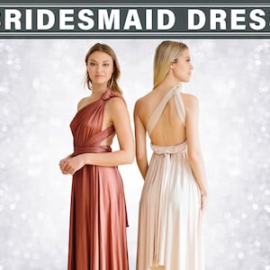 Bridesmaid Dress Champagne, Floor Length Maxi Dress, Bridesmaid Dress, Bridesmaid Dresses, Cocktail Dress, Multiway Dress, Infinity Dress