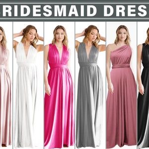 Infinity Bridesmaid Party Dress With Free Bandeau, Convertible Dress, Bridesmaid Dress, Long Dress Plus Size, Multi-way Dress, Wrap Dress