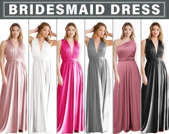 Infinity Bridesmaid Party Dress With Free Bandeau, Convertible Dress, Bridesmaid Dress, Long Dress Plus Size, Multi-way Dress, Wrap Dress