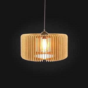 Wood Pendant Light, Mid Century Modern, Handmade Lamp, Ceiling Lamp, Chandelier Lighting, Industrial Lamp, Wood Lampshade, Lamp Shade