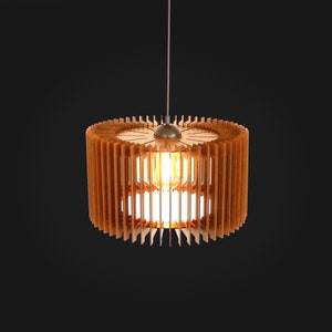 Wood Pendant Light, Mid Century Modern, Handmade Lamp, Ceiling Lamp, Chandelier Lighting, Industrial Lamp, Wood Lampshade, Lamp Shade