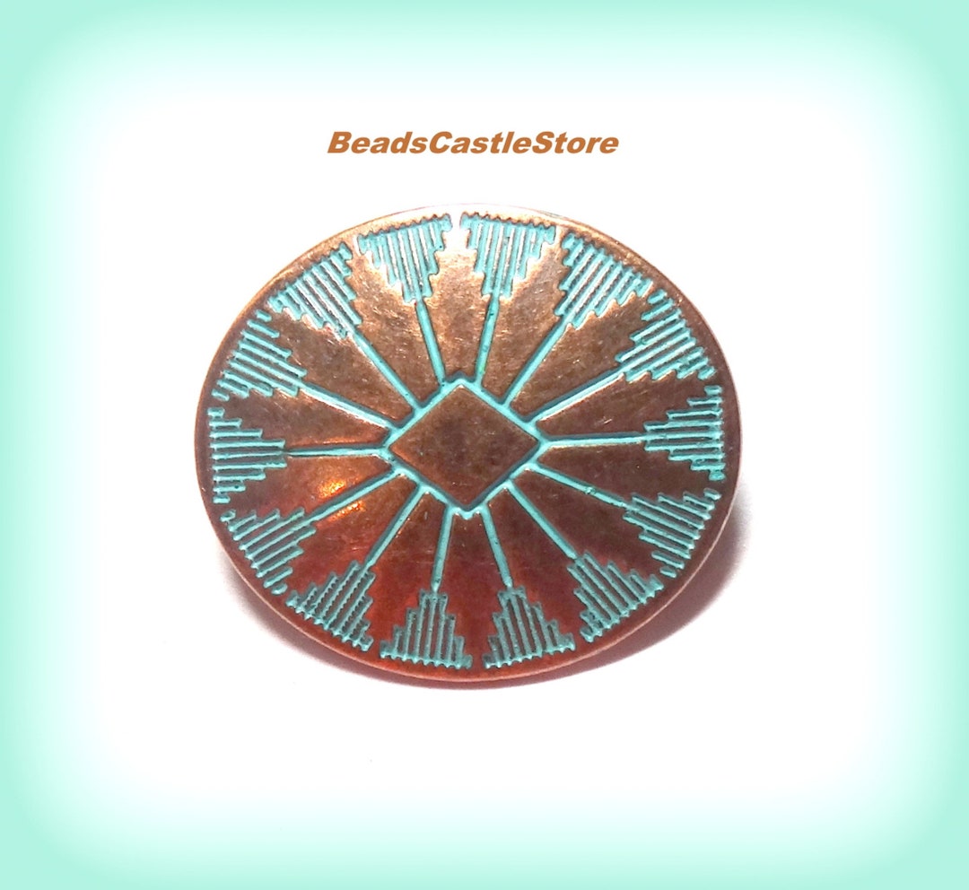 3-6-12-24 Metal Shank Buttons-antique Copper Tone With Green Patina ...