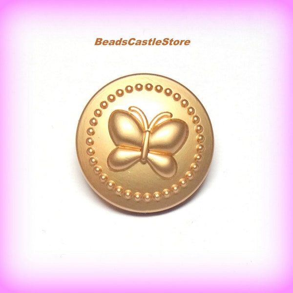 2-6-10 Matte Gold Button-Carved Button-Round Metal Shank Button-Size 15mm or 20mm-Loophole 2mm-(#275)