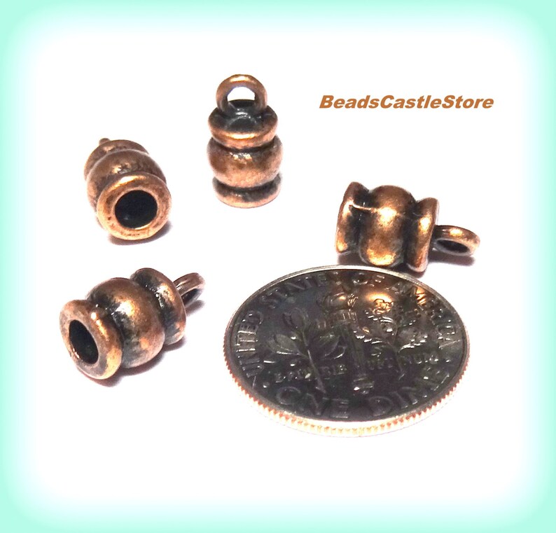 102050 Metal Cord Ends With Loopantique Copper Tonebarrel Etsy