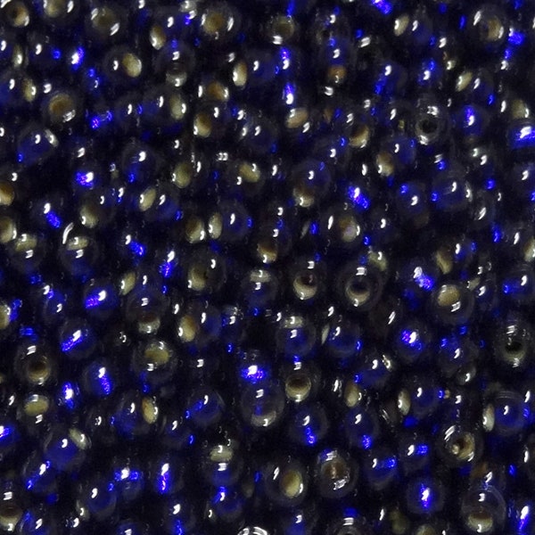 6/0 Duracoat Silver Lined Dyed Navy Blue Seed Beads-Miyuki # 4281-Miyuki Round Glass Beads-Size 4mm-Option of 10-25-50 grams-(#167)