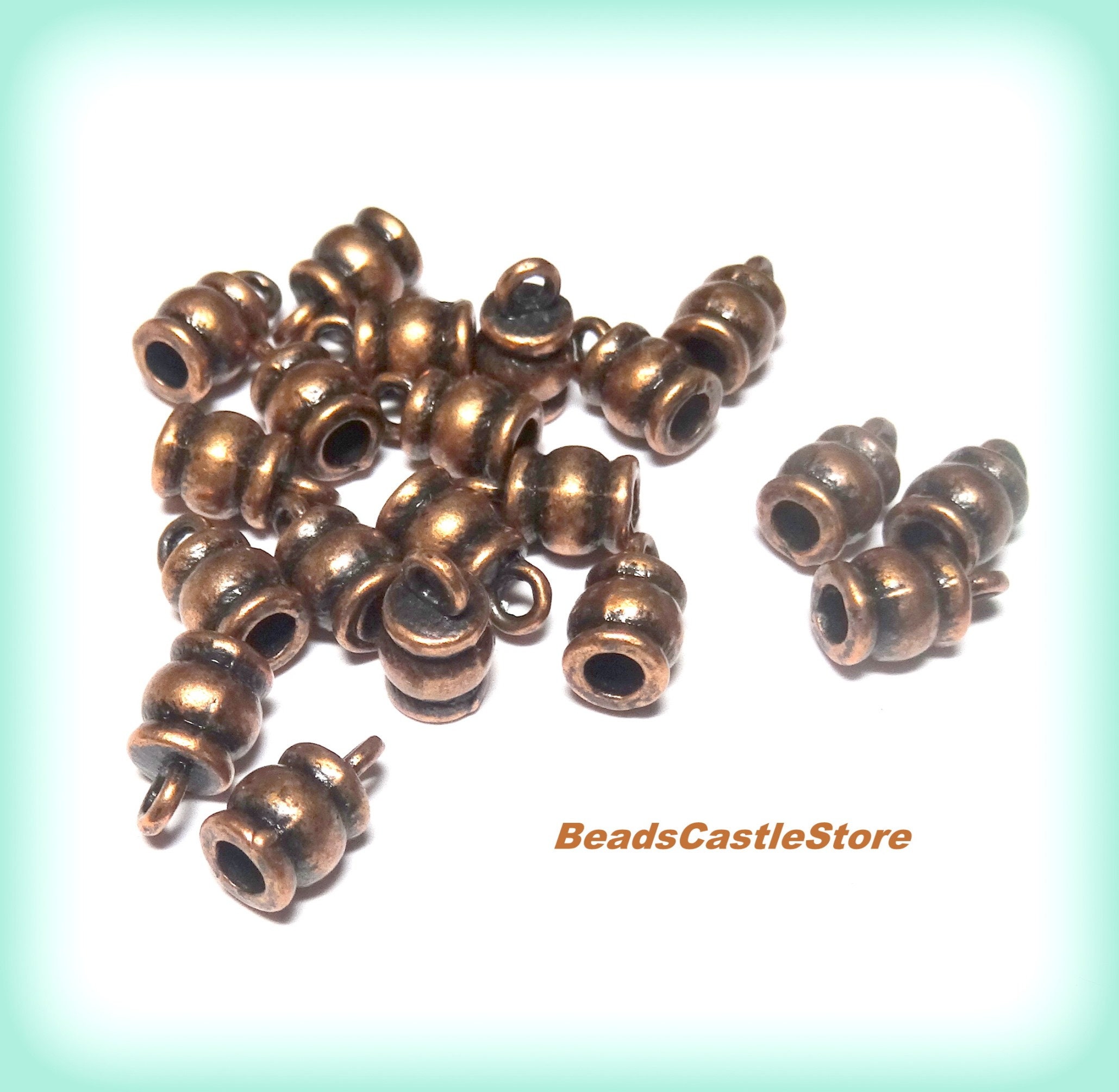 102050 Metal Cord Ends With Loopantique Copper Tonebarrel Etsy