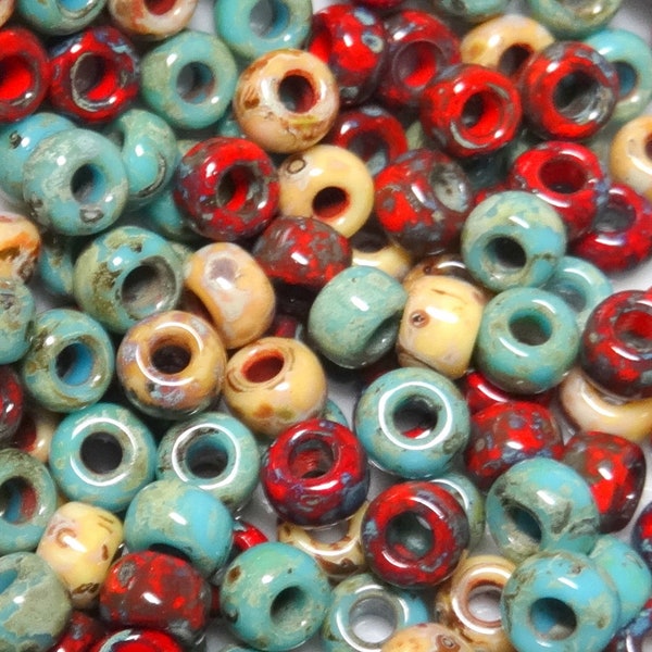 6/0 Miyuki Mix Picasso Seed Beads-Shop Mixture #120-Miyuki Glass Round seed beads-Options for 10-25-50 grams-Aprox 12 beads per gram-(#80)