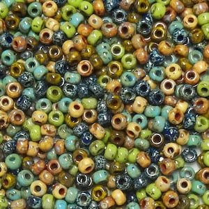 6/0-8/0-11/0 Miyuki Shop Mix Picasso Seed Beads # 100-Miyuki Glass Round seed beads-Options for 10-25-50 grams-Aprox 12 beads per gram-(#65)