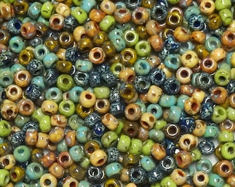 6/0-8/0-11/0 Miyuki Shop Mix Picasso Seed Beads # 100-Miyuki Glass Round seed beads-Options for 10-25-50 grams-Aprox 12 beads per gram-(#65)