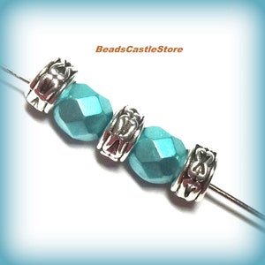 40-80 Beads Spacers-Antique Silver Beads-Metal Spacers-6mmx 3.5mm Hole 3.5mm-(#34)