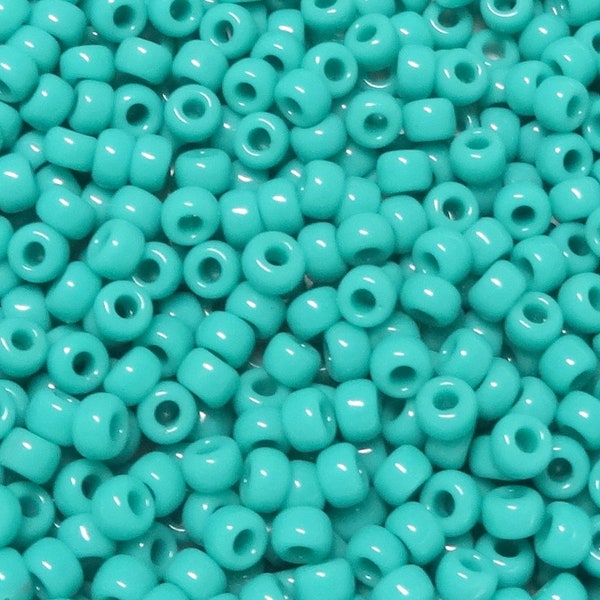 6/0 Opaque Turquoise Green-Miyuki # 412-Round Seed Beads-Japanese Round Seed Beads-Option of 10-25-50 grams-Approx 12 beads per gram-(#107)