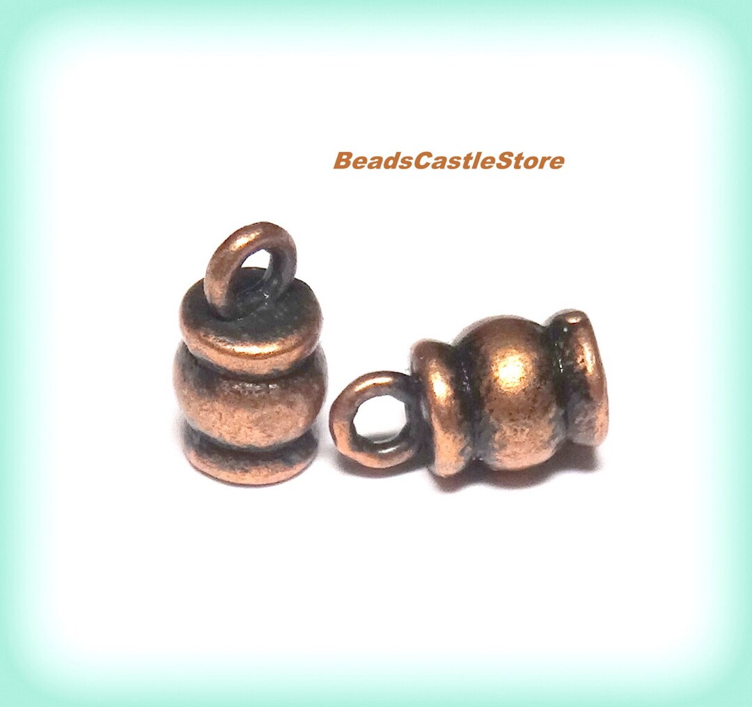102050 Metal Cord Ends With Loopantique Copper Tonebarrel Shape