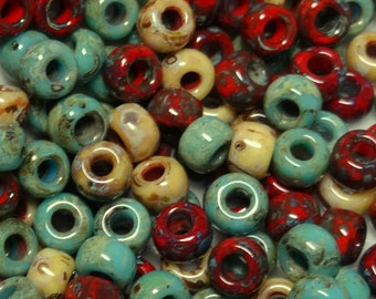 6/0 Miyuki Mix Picasso Seed Beads-Shop Mixture #120-Miyuki Glass Round seed beads-Options for 10-25-50 grams-Approx 12 beads per gram-(#80)