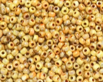 8/0 Yellow Picasso Seed Beads-Miyuki Round Seed Beads-Size 8/0-Miyuki # 4512-Japanese glass Beads-10-25-50 gr-Approx 38 beads per gr-(#56)