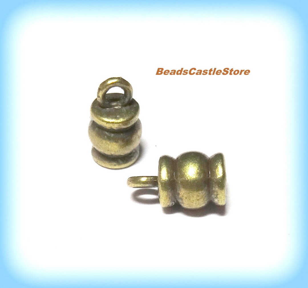 102050 Metal Cord Ends With Loopantique Bronze Tonebarrel Shape