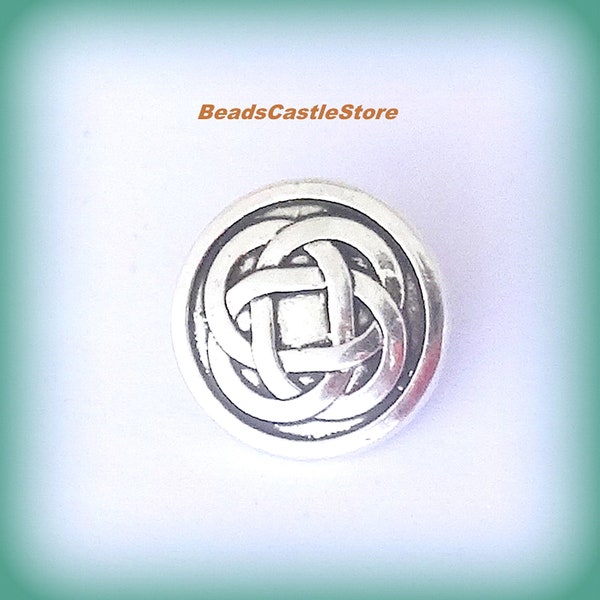 3-6-12 Antique Silver Button-Celtic Motif Button-Metal Shank Button-17mm.-Hole Size 2mm-Option of 3 6 or 12 pieces-(#189)