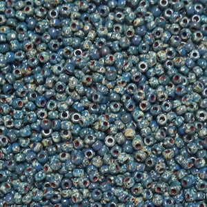 8/0 Dark Teal Picasso Seed Beads-Miyuki Round Seed Beads-Size 8/0-Miyuki # 4516-Japanese glass Beads-10-25-50 grams-(#73)