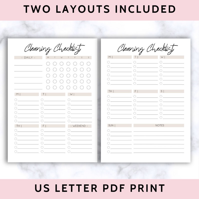 Editable Cleaning Checklist Printable Cleaning Schedule - Etsy Israel