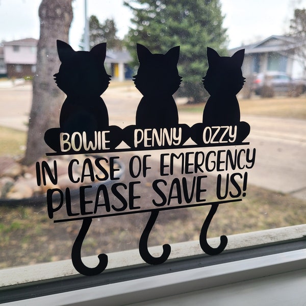 In Case Of Emergency Please Save Us, Emergency Pet Rescue Window Decal, Pets Inside Rescue Decal, Custom Name Pet Decal, Save Pets Sticker