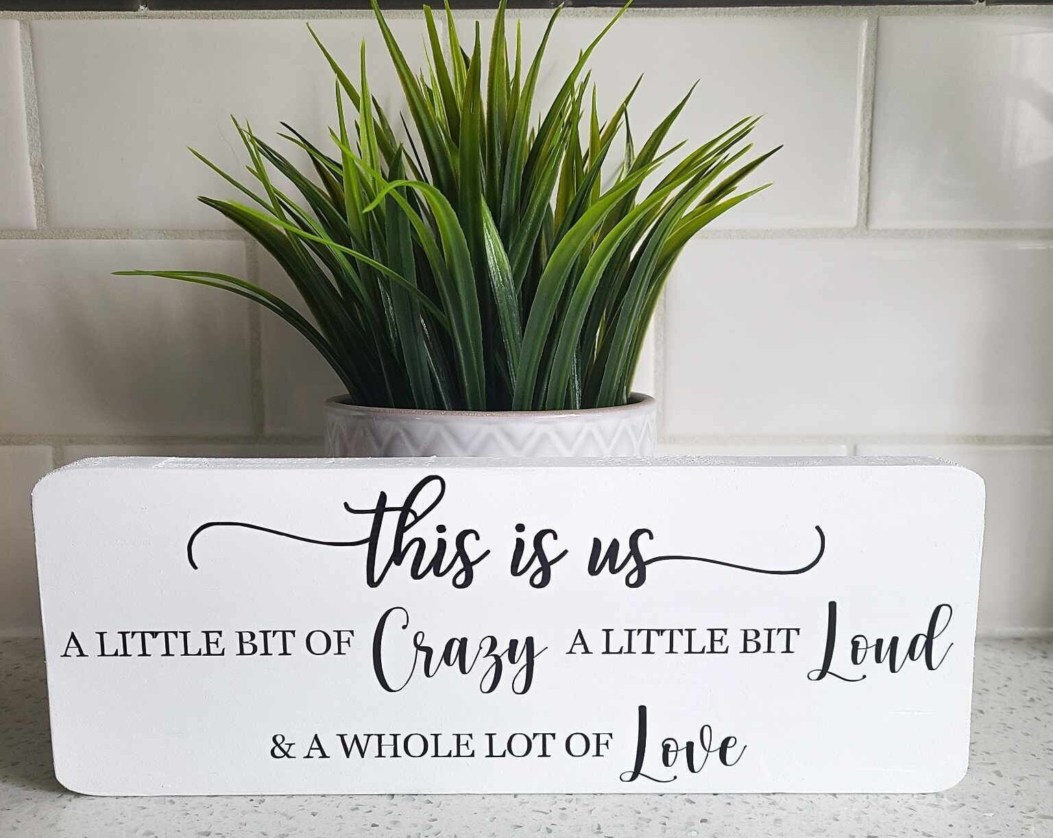 Our FAMILY Wooden SIGN *A Little Bit Crazy & Fun *Beautiful Distressed Wood Wall