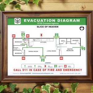 Evacuation Diagram Fire Escape Downloadable PDF Personalize Airbnb image 5