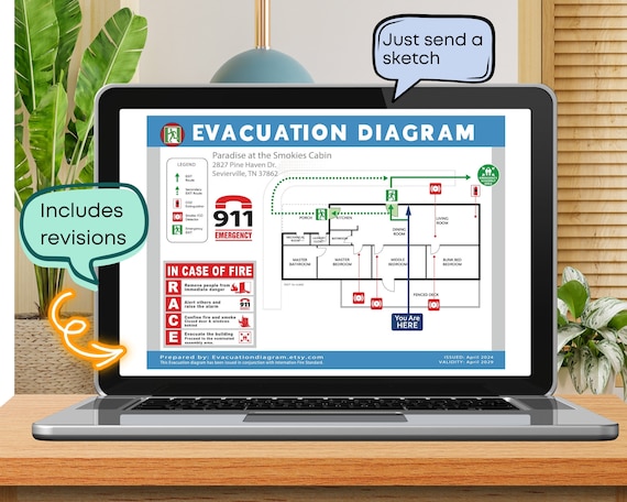Evacuation Diagram Fire Escape Downloadable PDF Evacuate Map