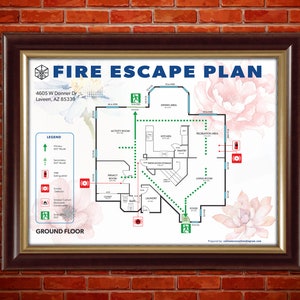 Feuerleiter Evakuierungsdiagramm Herunterladbarer druckbarer Brandplan