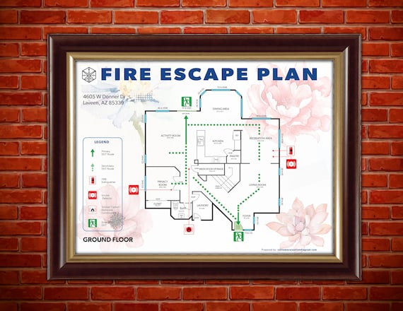 Fire Escape Evacuation Diagram Downloadable Printable Fire Plan
