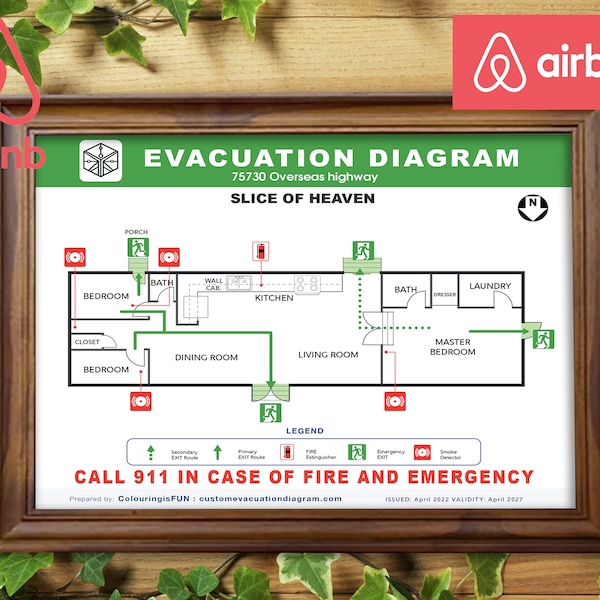 Airbnb Evacuation Plans Etsy Australia