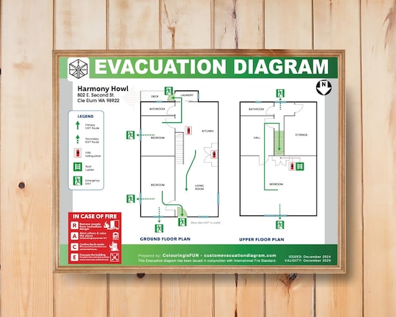 Evacuation Diagram Fire Escape Downloadable PDF Evacuate Map