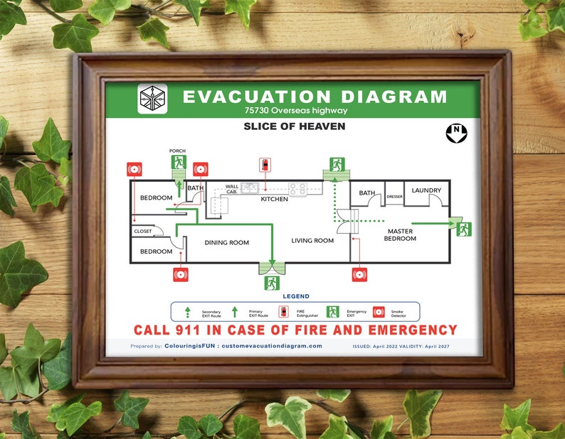 Evacuation Diagram Fire Escape Downloadable PDF Personalize Airbnb image 5