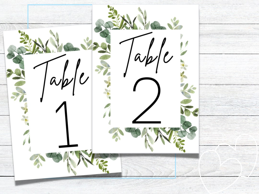 Wedding Table Numbers Table Number Cards Bridal Shower Table Numbers
