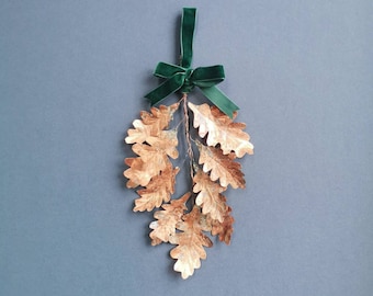 Irish Oak Copper Metal Door Hanger, 7th Wedding Anniversary Gift, Oak Tree, Irish Art, Copper Wreath, Copper Art, Oak Leaf Ornament,