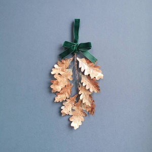 Handcrafted Copper Oak Leaf Ornament, 7th Anniversary Gift