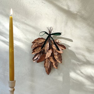 Autumnal Bay Copper Laurel Door Hanger, All season wreath, Autumn copper wreath,  Bay laurel wreath, metal wall decor, copper art, metal art