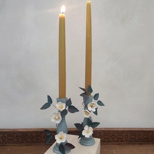 Antiker französischer Stil Toleware Kerzenständer, französischer Kerzenständer, Toleware Kronleuchter, Kupferkerzenleuchter, Blumenkerzenleuchter, Toleware