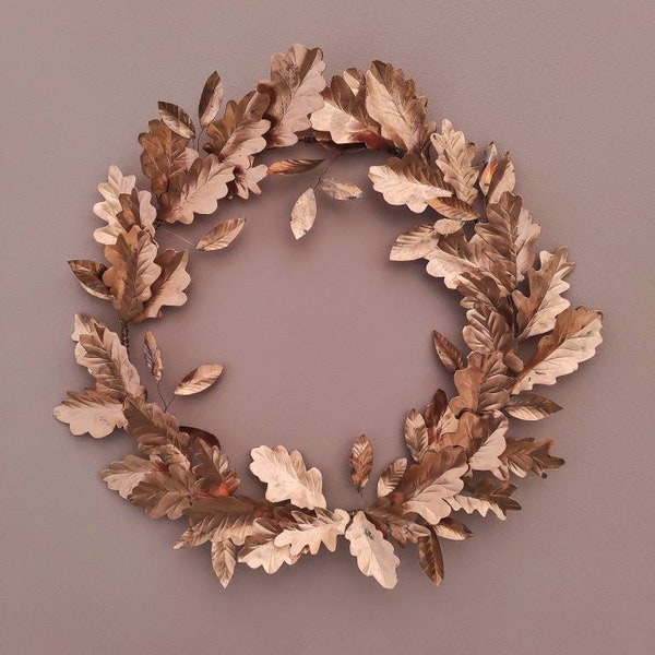 Christmas Irish Oak Copper Wreath, Year Round Wreath, Festive Wreath, Handcrafted Wreath, Oak Wreath, Christmas Wreath, Metal Wreath