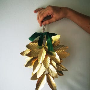 Brass Bay Laurel Christmas Door Hanger, All season wreath, copper wreath, laurel wreath, metal wall decor, copper art, metal door decoration