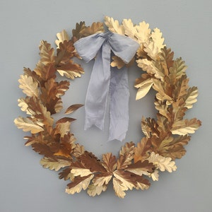 Extra Large Brass Irish Oak Wreath, Forever Wreath, Year Round Brass Wreath, Copper Wreath, Oak Leaf Wreath, 21st Wedding Anniversary